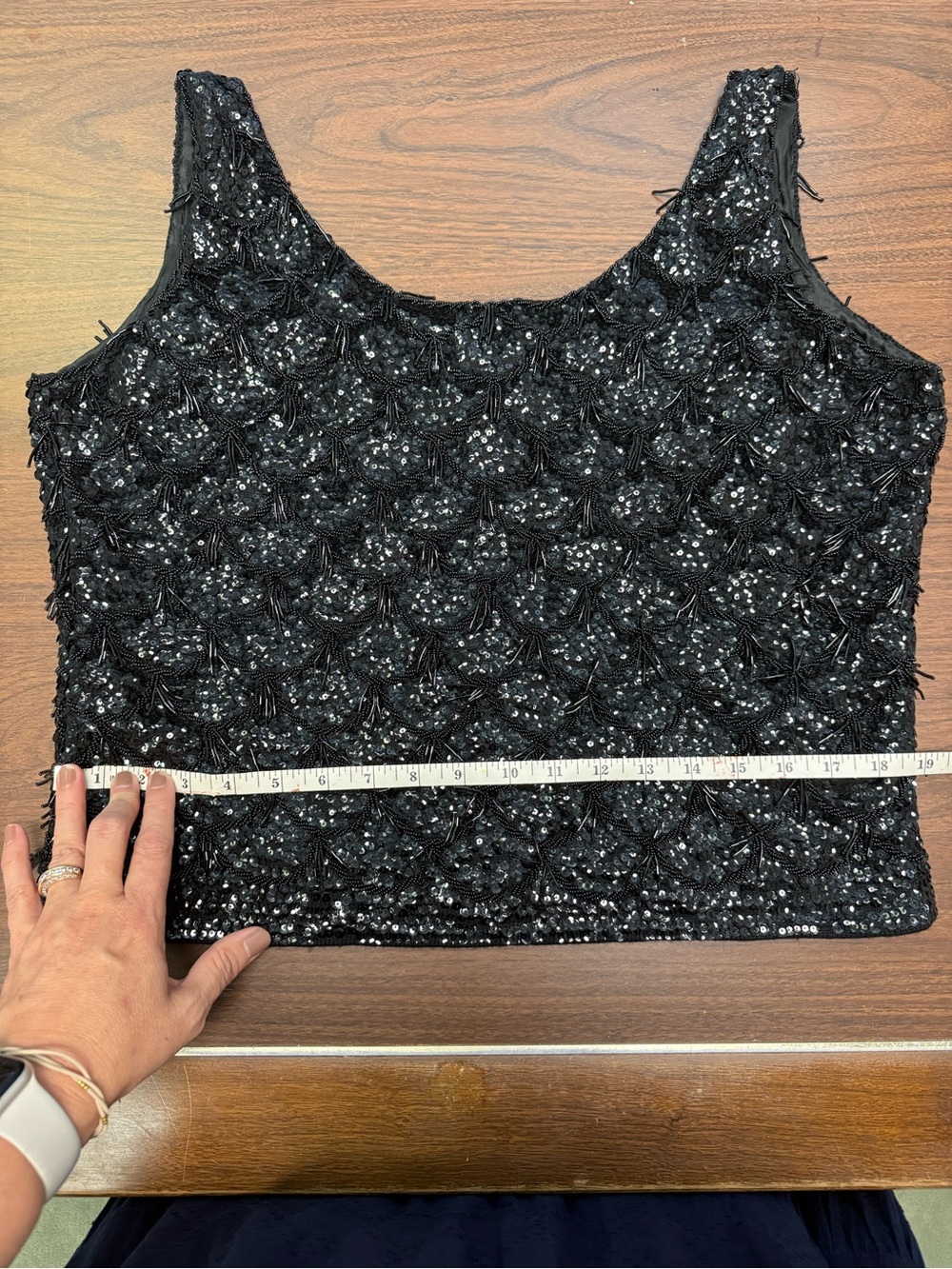 Vintage 60s/70s Black Hand-Beaded Tank Top - Women - Picture 10 of 13